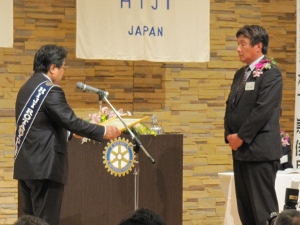 感謝状　日出少年野球連盟　岩崎貞晴会長