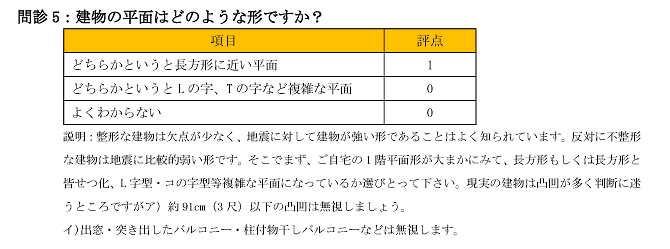 耐震診断問診表